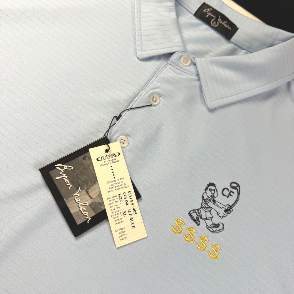 Byron Nelson Golf Polo Mens XL Ice Blue CF Tournament Style 405 NWT‎